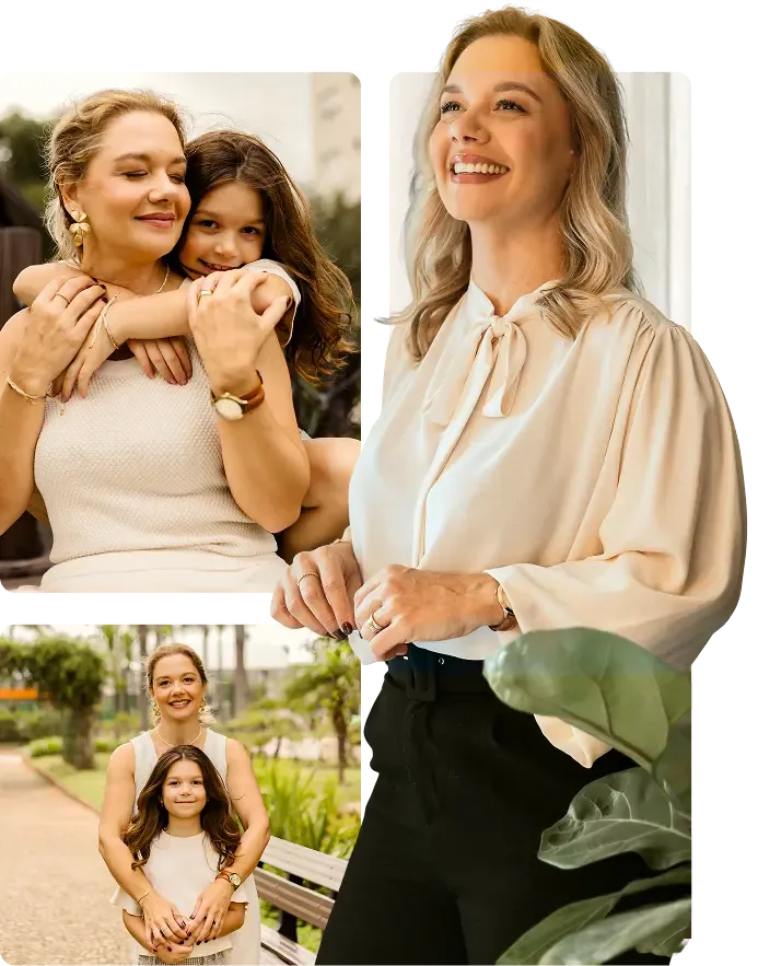 Flávia Andrade com sua filha